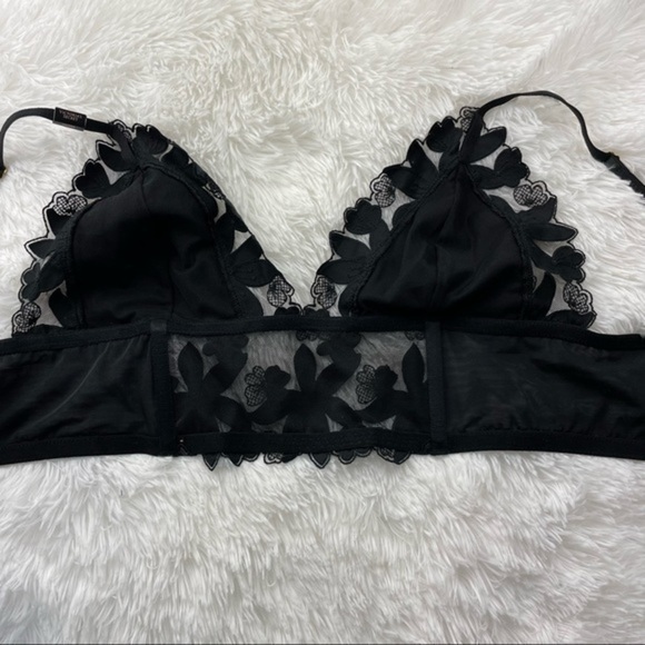 VS Unlined Floral Embroidered Long Line Bralette L - Picture 7 of 12